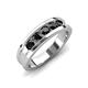 4 - Aaron 0.55 ctw Black Diamond 5 Stone Men Wedding Band (5 mm) 