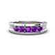 1 - Aaron 0.40 ctw Amethyst 5 Stone Men Wedding Band (5 mm) 