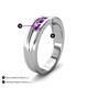 5 - Aaron 0.40 ctw Amethyst 5 Stone Men Wedding Band (5 mm) 