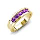 4 - Aaron 0.40 ctw Amethyst 5 Stone Men Wedding Band (5 mm) 