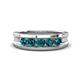 1 - Aaron 0.55 ctw London Blue Topaz 5 Stone Men Wedding Band (5 mm) 