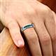 2 - Aaron 0.55 ctw London Blue Topaz 5 Stone Men Wedding Band (5 mm) 