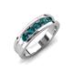 4 - Aaron 0.55 ctw London Blue Topaz 5 Stone Men Wedding Band (5 mm) 