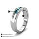 5 - Aaron 0.55 ctw London Blue Topaz 5 Stone Men Wedding Band (5 mm) 