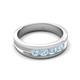 6 - Aaron 0.40 ctw Aquamarine 5 Stone Men Wedding Band (5 mm) 