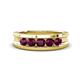 1 - Aaron 0.58 ctw Rhodolite Garnet 5 Stone Men Wedding Band (5 mm) 