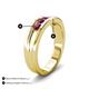 5 - Aaron 0.58 ctw Rhodolite Garnet 5 Stone Men Wedding Band (5 mm) 