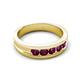 6 - Aaron 0.58 ctw Rhodolite Garnet 5 Stone Men Wedding Band (5 mm) 