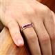 2 - Aaron 0.58 ctw Rhodolite Garnet 5 Stone Men Wedding Band (5 mm) 