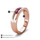 5 - Aaron 0.58 ctw Rhodolite Garnet 5 Stone Men Wedding Band (5 mm) 