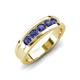 4 - Aaron 0.40 ctw Iolite 5 Stone Men Wedding Band (5 mm) 