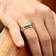 2 - Aaron 0.58 ctw Green Garnet 5 Stone Men Wedding Band (5 mm) 