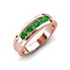 4 - Aaron 0.58 ctw Green Garnet 5 Stone Men Wedding Band (5 mm) 