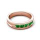 6 - Aaron 0.58 ctw Green Garnet 5 Stone Men Wedding Band (5 mm) 