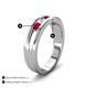 5 - Aaron 0.50 ctw Natural Diamond & Ruby 5 Stone Men Wedding Band (3 mm) 