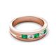 6 - Aaron 0.50 ctw Natural Diamond & Emerald 5 Stone Men Wedding Band (3 mm) 