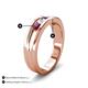 5 - Aaron 0.55 ctw Natural Diamond & Rhodolite Garnet 5 Stone Men Wedding Band (3 mm) 