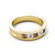 6 - Aaron 0.50 ctw Natural Diamond & Smoky Quartz 5 Stone Men Wedding Band (3 mm) 