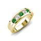 4 - Aaron 0.55 ctw Natural Diamond & Green Garnet 5 Stone Men Wedding Band (3 mm) 
