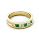 6 - Aaron 0.55 ctw Natural Diamond & Green Garnet 5 Stone Men Wedding Band (3 mm) 