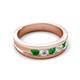 6 - Aaron 0.55 ctw Natural Diamond & Green Garnet 5 Stone Men Wedding Band (3 mm) 