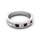 6 - Aaron 0.55 ctw Natural Diamond & Red Garnet 5 Stone Men Wedding Band (3 mm) 