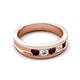 6 - Aaron 0.55 ctw Natural Diamond & Red Garnet 5 Stone Men Wedding Band (3 mm) 