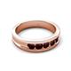 6 - Aaron 0.35 ctw Red Garnet 5 Stone Men Wedding Band (5 mm) 