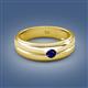 2 - Mateo 0.25 ct (3.50 mm) Round Blue Sapphire Bezel Set Solitaire Men Wedding Ring 