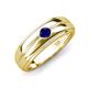 3 - Mateo 0.25 ct (3.50 mm) Round Blue Sapphire Bezel Set Solitaire Men Wedding Ring 