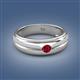 2 - Mateo 0.17 ct (3.50 mm) Round Ruby Bezel Set Solitaire Men Wedding Ring 