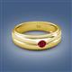 2 - Mateo 0.17 ct (3.50 mm) Round Ruby Bezel Set Solitaire Men Wedding Ring 
