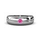 1 - Mateo 0.17 ct (3.50 mm) Round Pink Sapphire Bezel Set Solitaire Men Wedding Ring 