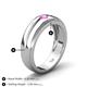 4 - Mateo 0.17 ct (3.50 mm) Round Pink Sapphire Bezel Set Solitaire Men Wedding Ring 