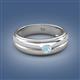 2 - Mateo 0.15 ct (3.50 mm) Round Aquamarine Bezel Set Solitaire Men Wedding Ring 