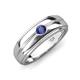 3 - Mateo 0.15 ct (3.50 mm) Round Iolite Bezel Set Solitaire Men Wedding Ring 