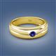 2 - Mateo 0.15 ct (3.50 mm) Round Iolite Bezel Set Solitaire Men Wedding Ring 