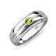 3 - Mateo 0.18 ct (3.50 mm) Round Peridot Bezel Set Solitaire Men Wedding Ring 