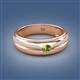 2 - Mateo 0.18 ct (3.50 mm) Round Peridot Bezel Set Solitaire Men Wedding Ring 