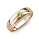 3 - Mateo 0.18 ct (3.50 mm) Round Peridot Bezel Set Solitaire Men Wedding Ring 