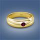 2 - Mateo 0.18 ct (3.50 mm) Round Rhodolite Garnet Bezel Set Solitaire Men Wedding Ring 