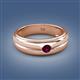 2 - Mateo 0.18 ct (3.50 mm) Round Rhodolite Garnet Bezel Set Solitaire Men Wedding Ring 