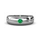 1 - Mateo 0.17 ct (3.50 mm) Round Emerald Bezel Set Solitaire Men Wedding Ring 