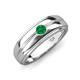 3 - Mateo 0.17 ct (3.50 mm) Round Emerald Bezel Set Solitaire Men Wedding Ring 