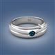 2 - Mateo 0.17 ct (3.50 mm) Round London Blue Topaz Bezel Set Solitaire Men Wedding Ring 