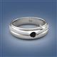 2 - Mateo 0.17 ct (3.50 mm) Round Black Diamond Bezel Set Solitaire Men Wedding Ring 