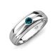 3 - Mateo 0.16 ct (3.50 mm) Round Blue Diamond Bezel Set Solitaire Men Wedding Ring 