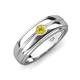 3 - Mateo 0.16 ct (3.50 mm) Round Yellow Diamond Bezel Set Solitaire Men Wedding Ring 