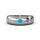1 - Mateo 0.11 ct (3.50 mm) Round Turquoise Bezel Set Solitaire Men Wedding Ring 