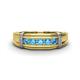 1 - Kevin 0.45 ctw Blue Topaz Men Wedding Band (7.80 mm) 